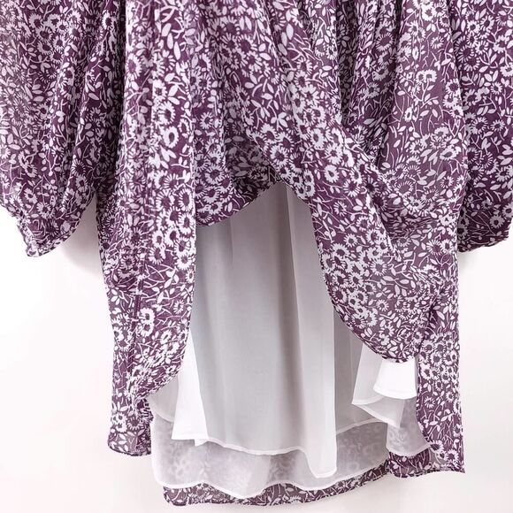 LOFT Floral Off-Shoulder Blouse Medium - Picture 5 of 10